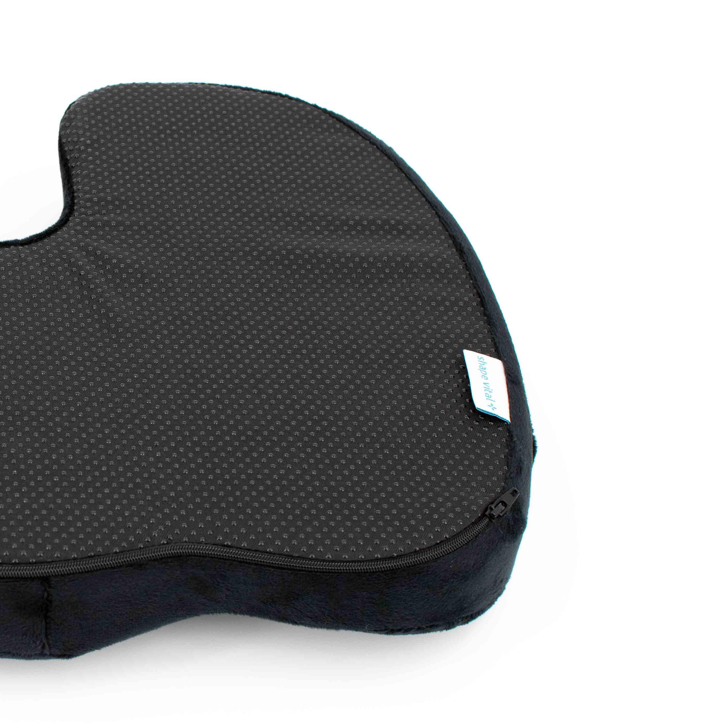 Cuscino Seduta Ergonomico In Memory Foam Per Sedia A Rotelle E Ufficio - Allevia Il Dolore Al Coccige - Nero 45x35x7 Cm