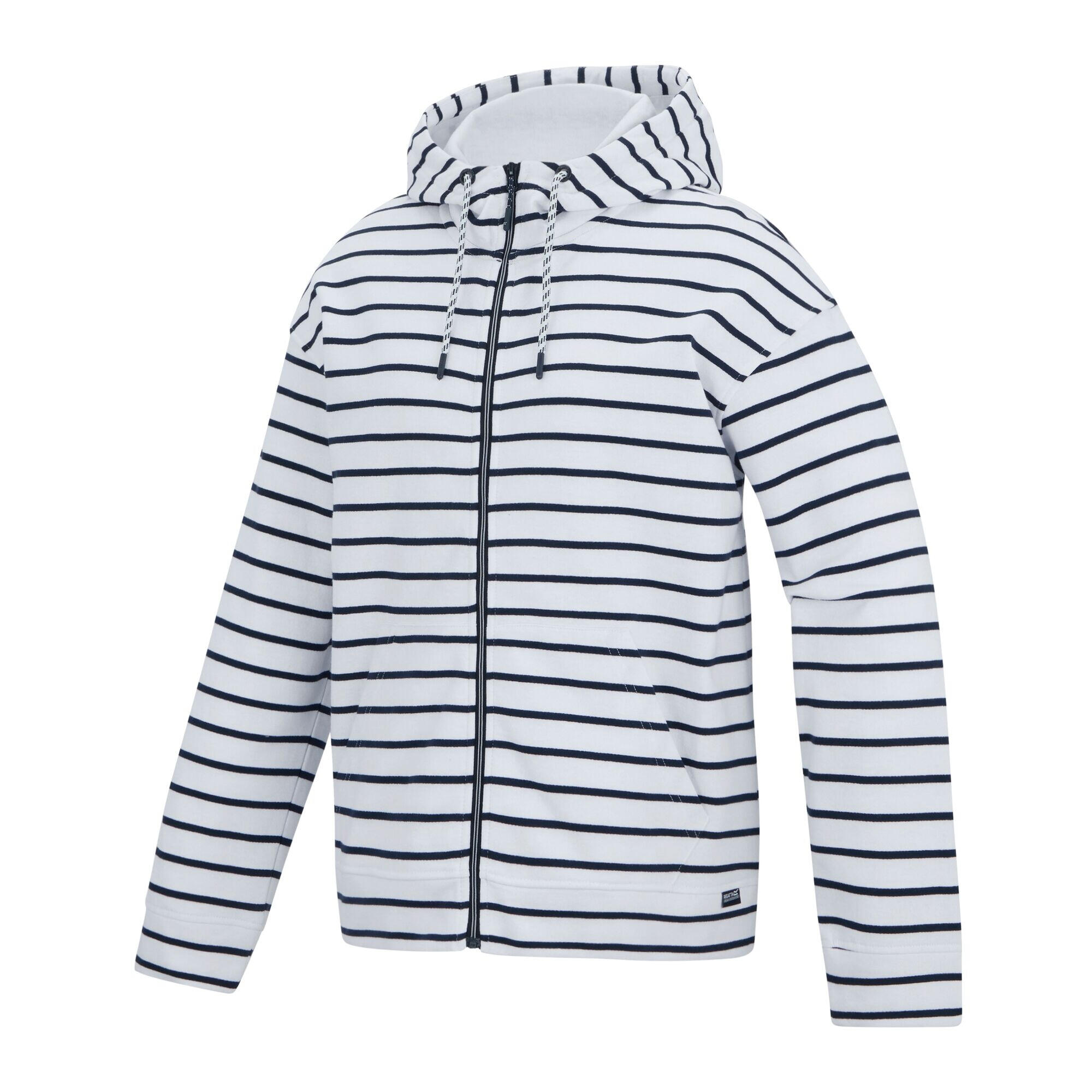 Veste À Capuche Motif/style Rayé BAYLETTA Femme (Blanc / Bleu Marine) 3/4