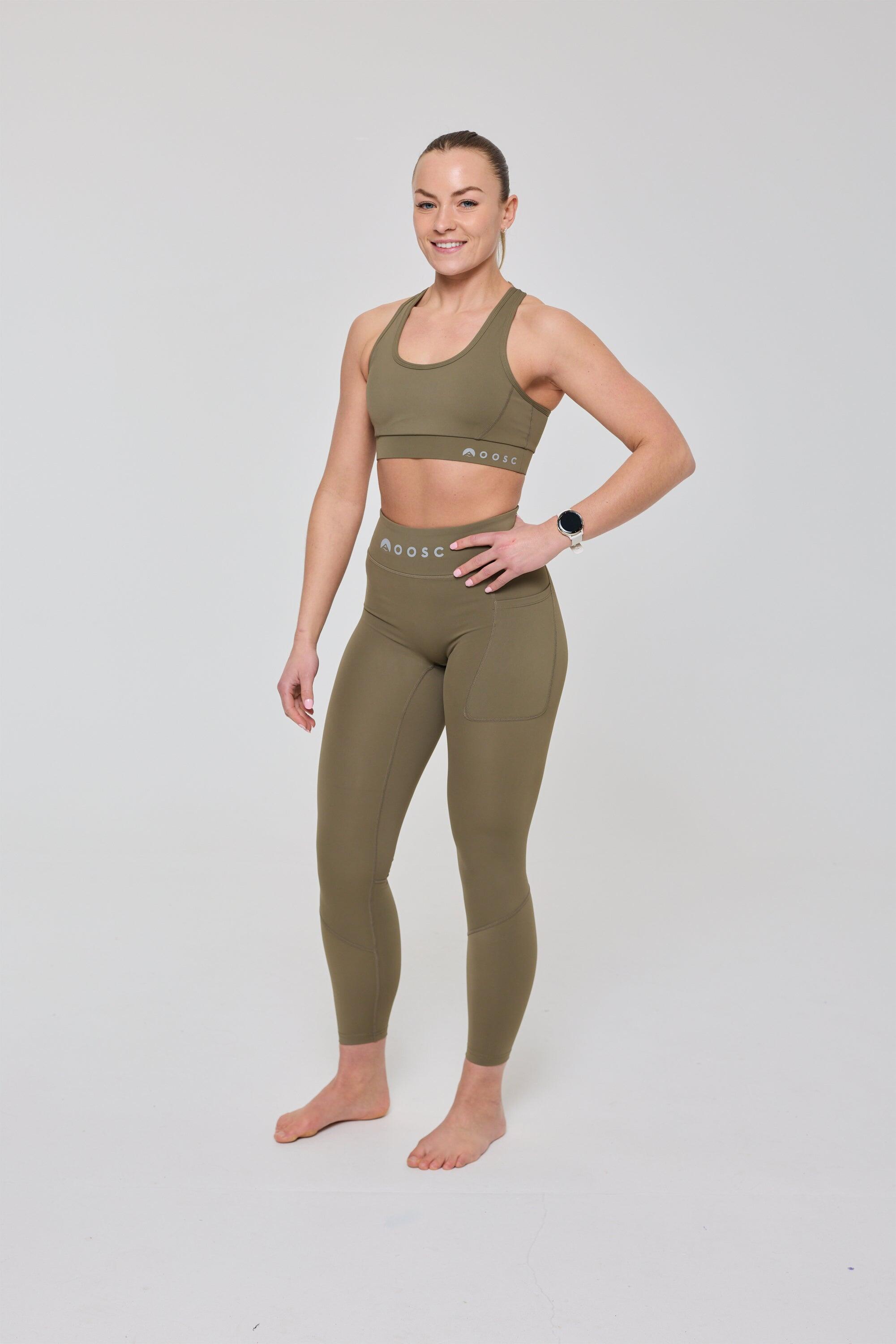 Dames Fitness Legging Hoge Taille Infinite Khaki 4/7