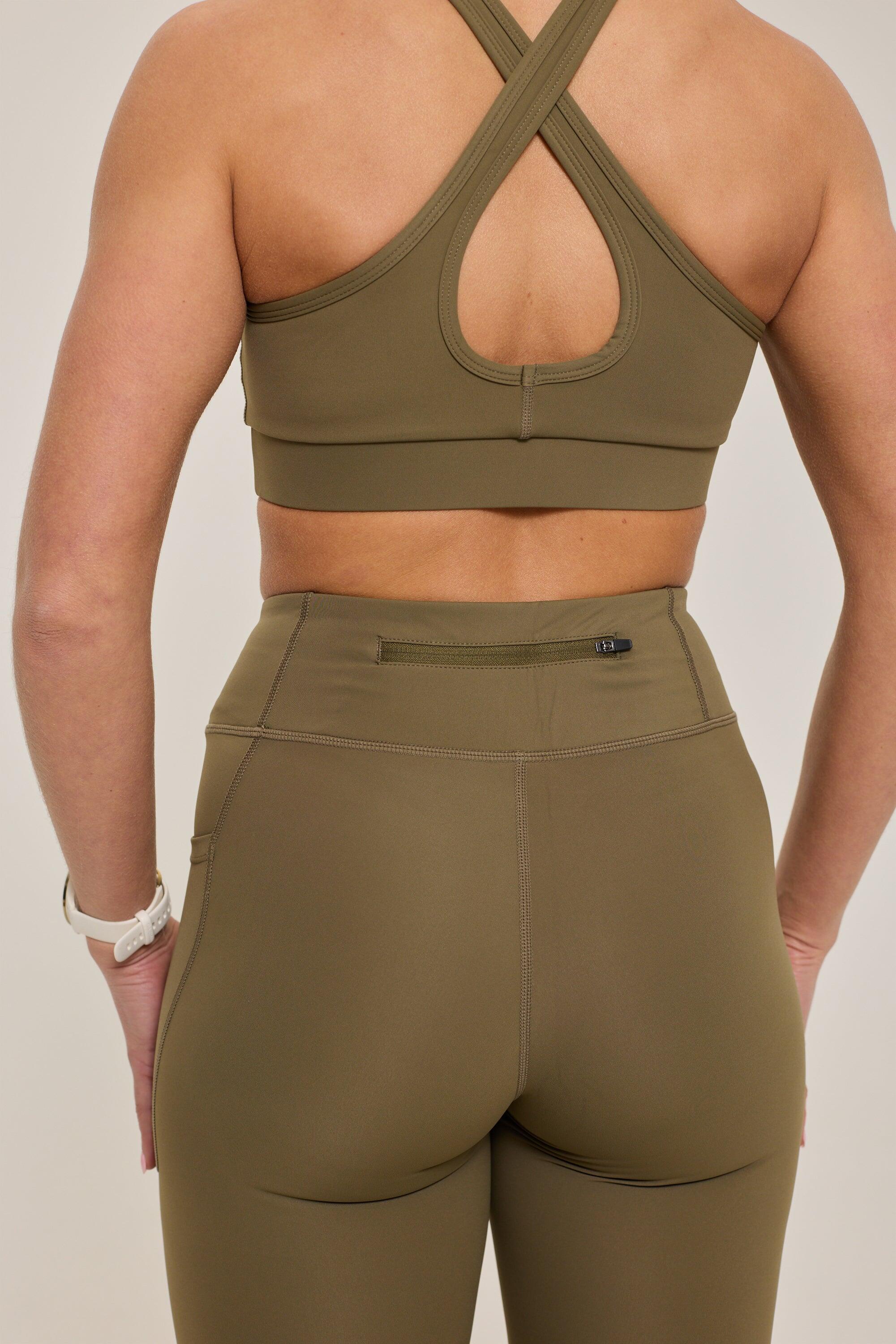 Dames Fitness Legging Hoge Taille Infinite Khaki 6/7