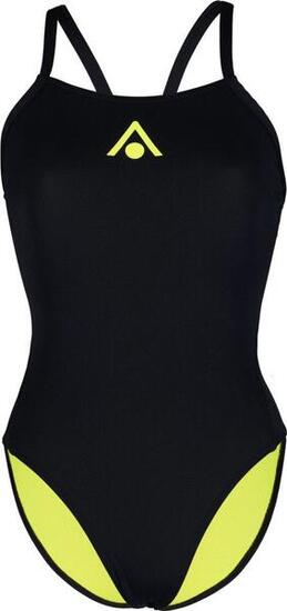 Maillot de Bain 1 Pièce Femme Aquasphere Essential Tie Back Noir Jaune