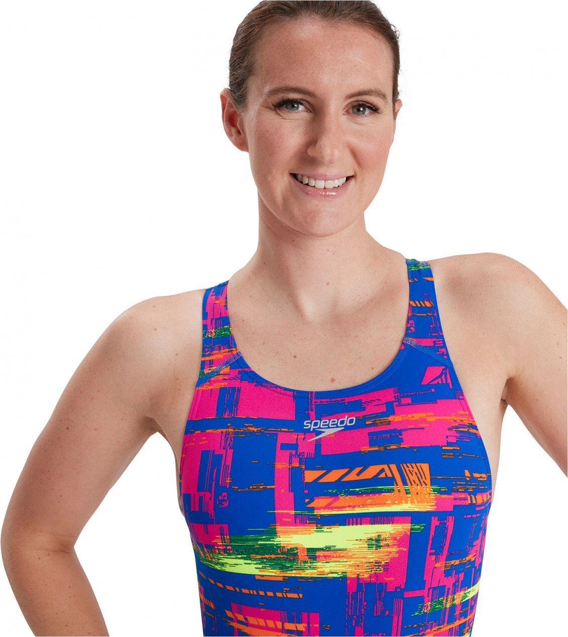 Speedo Allover RecordBreaker Zwempak Blauw Roze 3/5