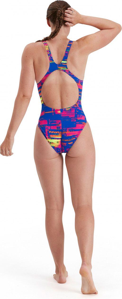 Speedo Allover RecordBreaker Zwempak Blauw Roze 5/5