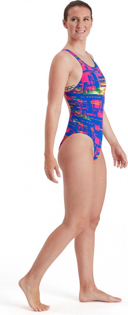 Speedo Allover RecordBreaker Zwempak Blauw Roze 4/5