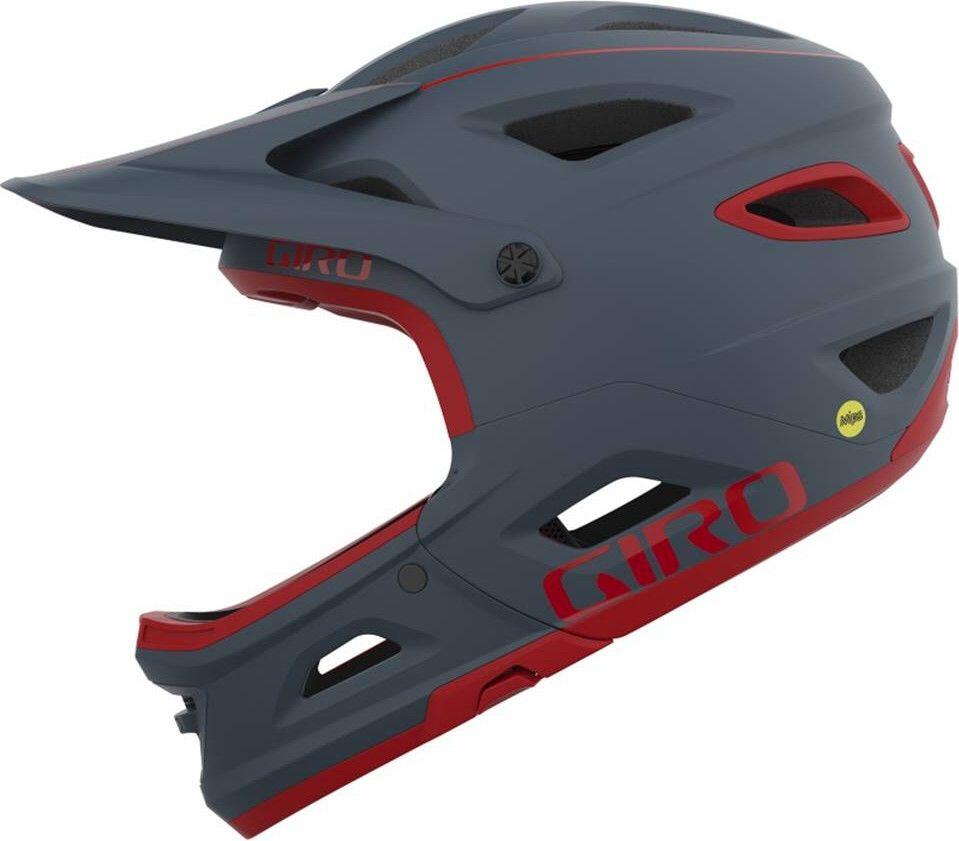 Casco Giro Switchblade Mips Gris/Rojo con Mentonera Extraíble 3/4