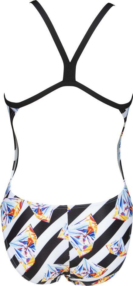 Arena Crazy Diamonds Challenge Back Women's One-Piece Swimsuit White Black 4/4