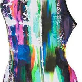 Women's one-piece swimsuit ARENA Vivid Booster Pink Black