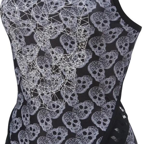Arena Femme Crazy Pop Skulls Superfly Back One Piece Black-Multi