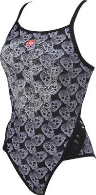 Costume intero Arena Femme Crazy Pop Skulls Superfly Back Nero-Multi