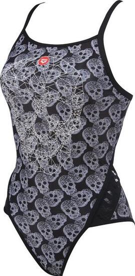Costume intero Arena Femme Crazy Pop Skulls Superfly Back Nero-Multi