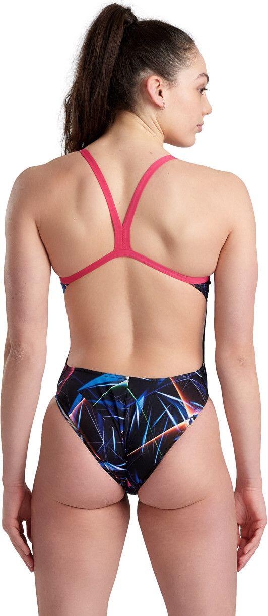 Maillot de Bain 1 Pièce Arena Allover Challenge Back Bleu Rose 2/4