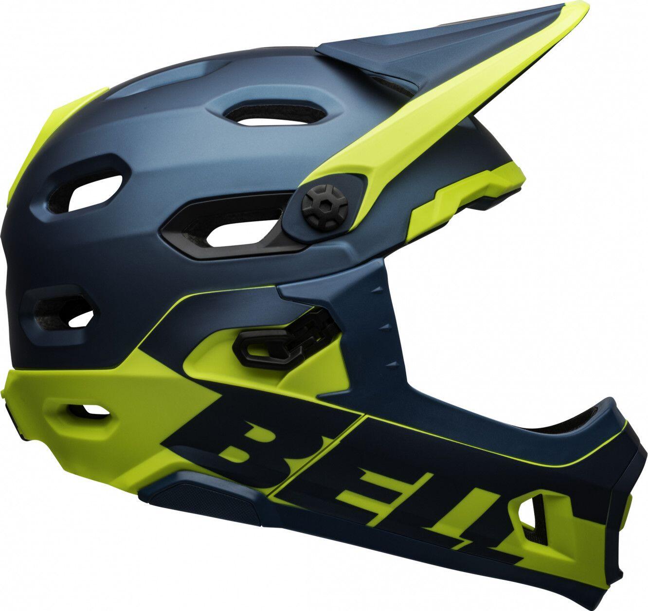 Bell Super DH Mips Helmet with Removable Chinstrap Blue Yellow 2021 2/5