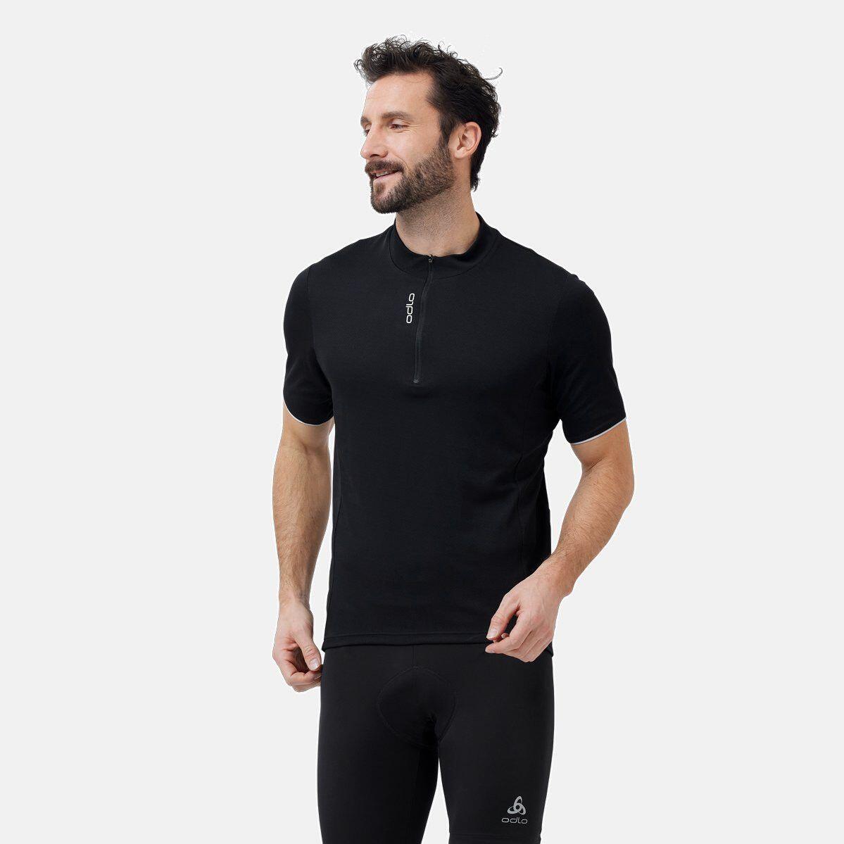 Maglia Odlo Essential manica corta 1/2 zip nera 3/4