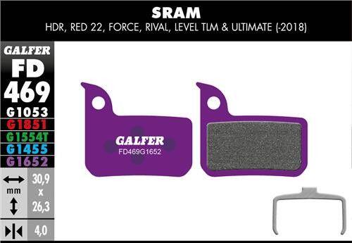 E-bike remblok G1652 Sram RED - Paars 2/3