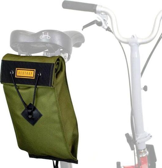 Sacoche de Selle pour Vélo Pliant Restrap City Saddle Bag Large Vert Olive