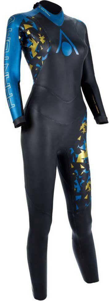 Terno Aquasphere Phantom V3 feminino de neoprene preto / azul 3/6