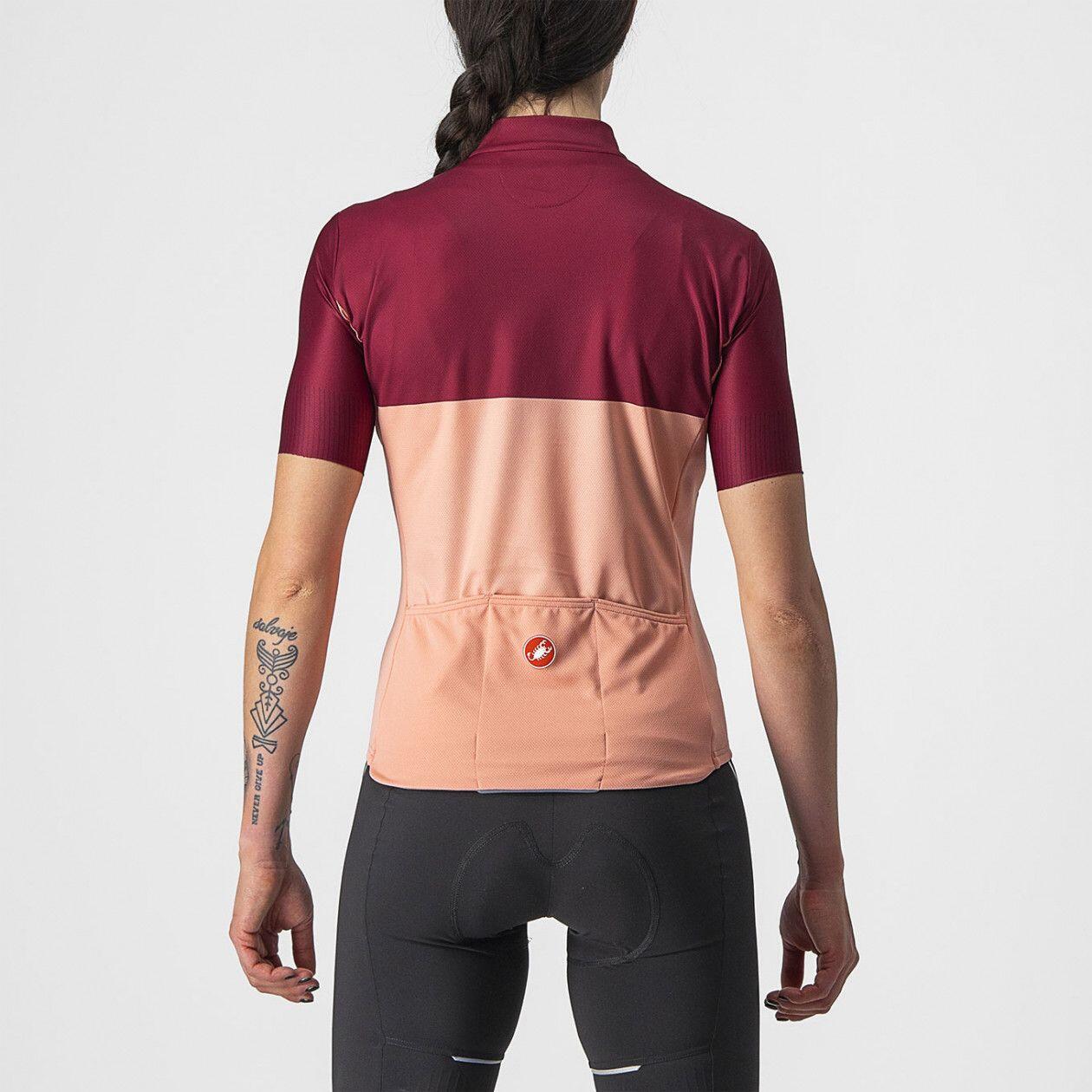Maillot Castelli Velocissima Naranja / Rojo Burdeos 2/2