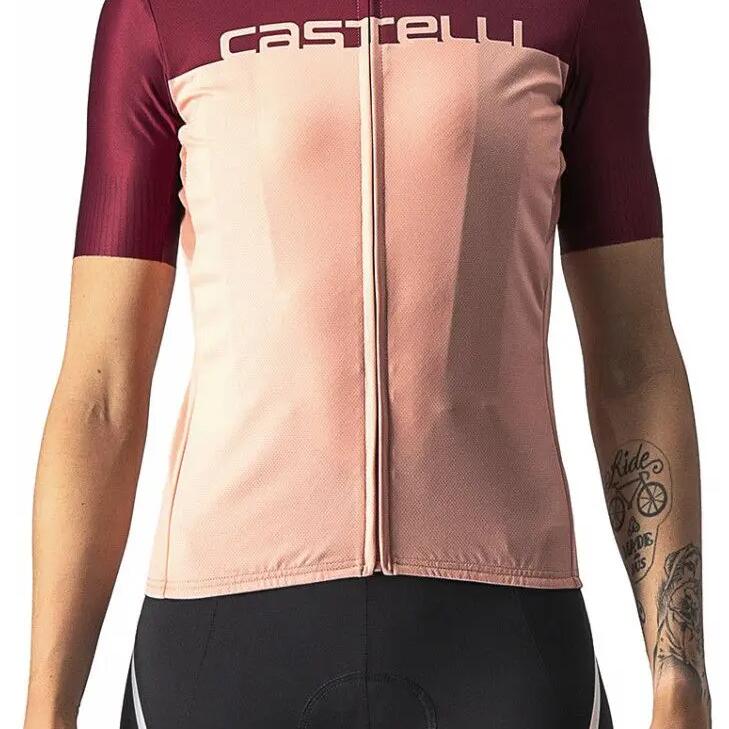 Castelli Velocissima Orange / Bordeaux Red Jersey