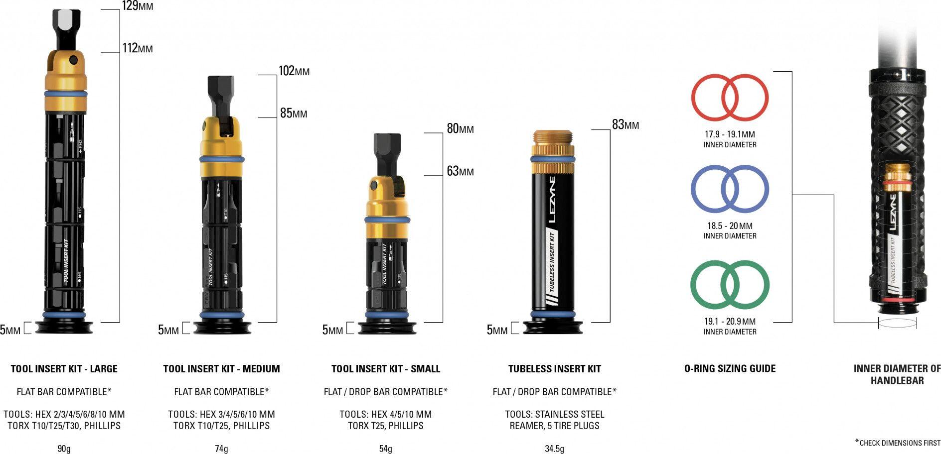Lezyne Dual Insert Kit S Tubeless + Kit de reparación de herramientas múltiples 4/4