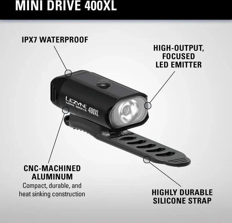 Lezyne Mini Drive 400XL LED Front - Black 4/4