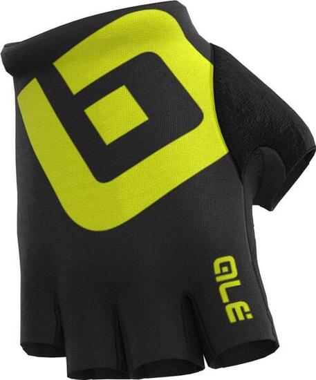 Alé Air korte handschoenen microvezel Zwart/Fluo Geel, Maat S
