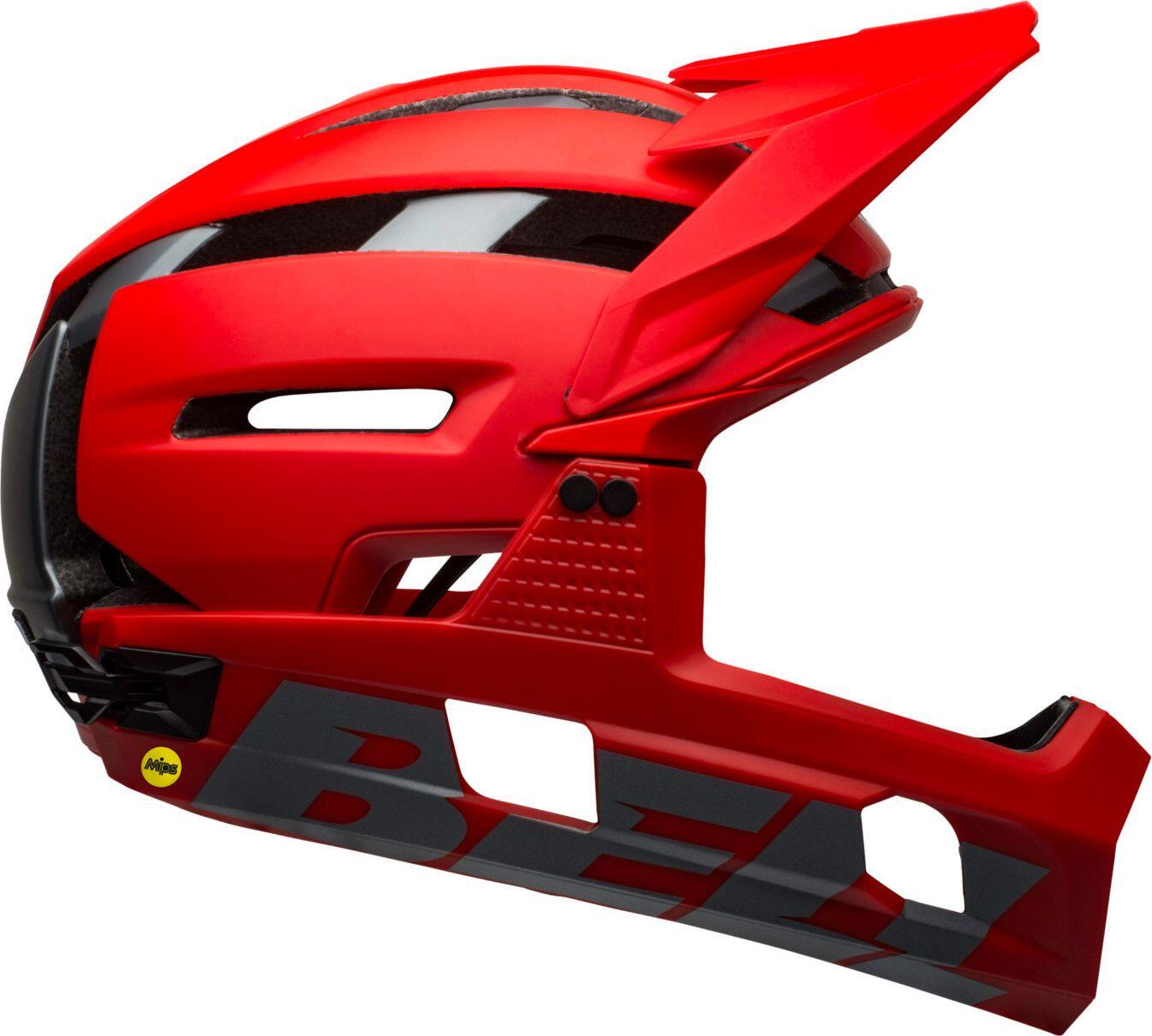 Capacete BELL Super Air R Mips vermelho 2021 com proteção de queixo removível 3/7