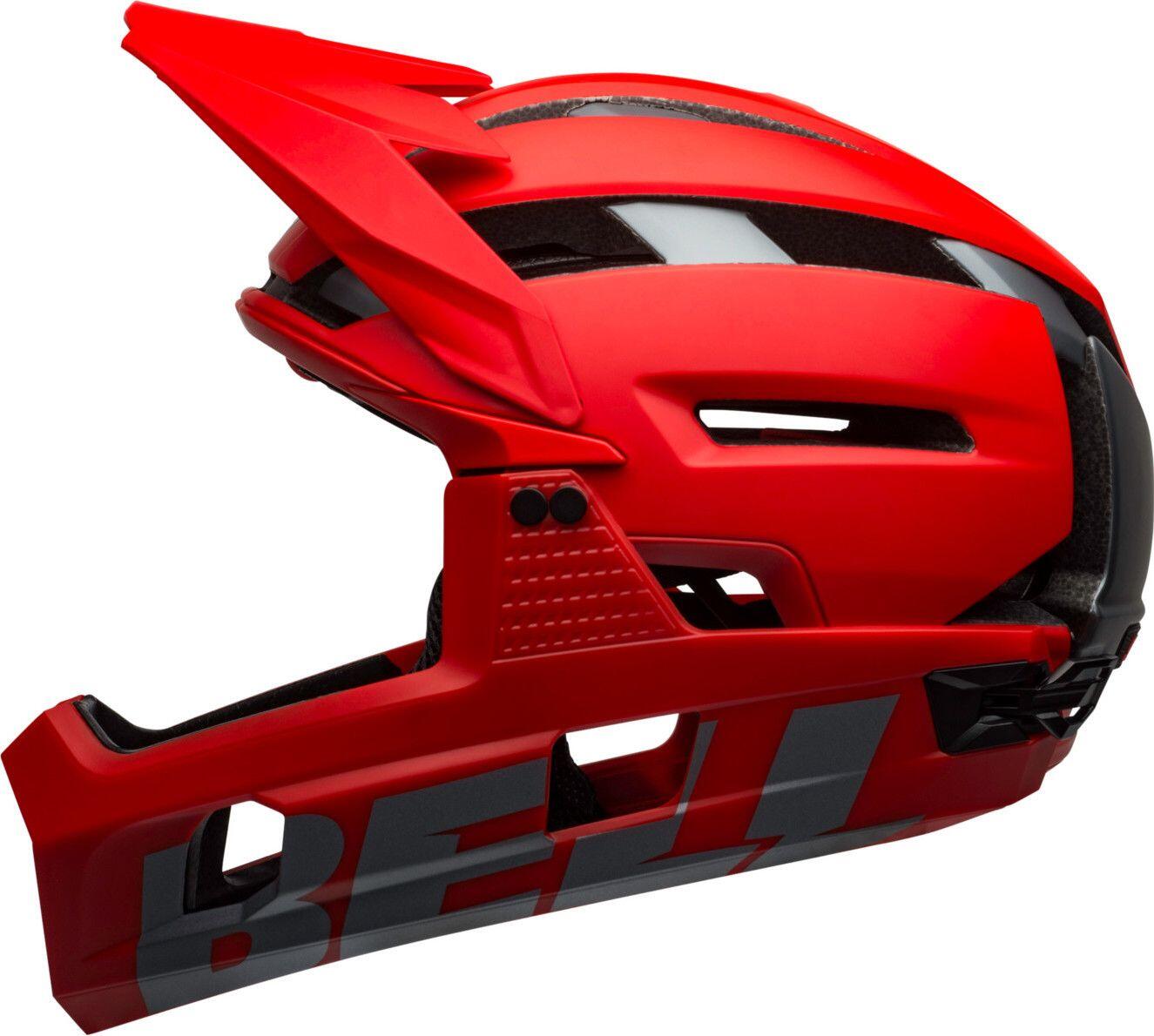 Capacete BELL Super Air R Mips vermelho 2021 com proteção de queixo removível 4/7