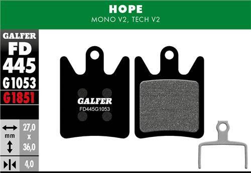 Paire de Plaquettes Hope Semi-métalliques Hope Mono V2 / Tech V2 Standard 2/2