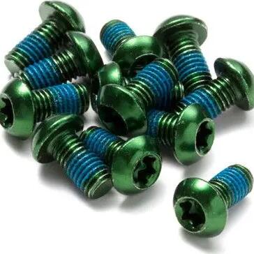 Reverse Disc Rotor Bolt Steel M5 x 10mm Green