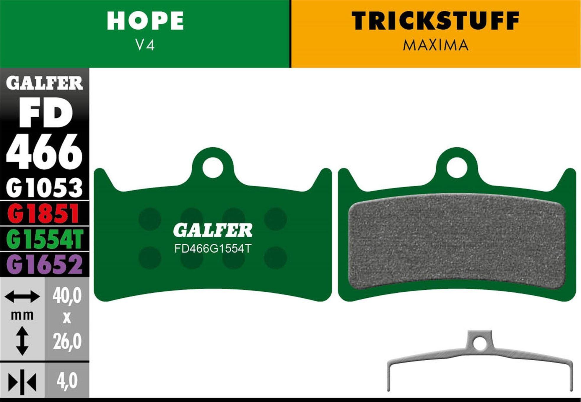 Plaquettes de frein Pro pour Hope V4/Tricksuff Maxima - Vert 2/3