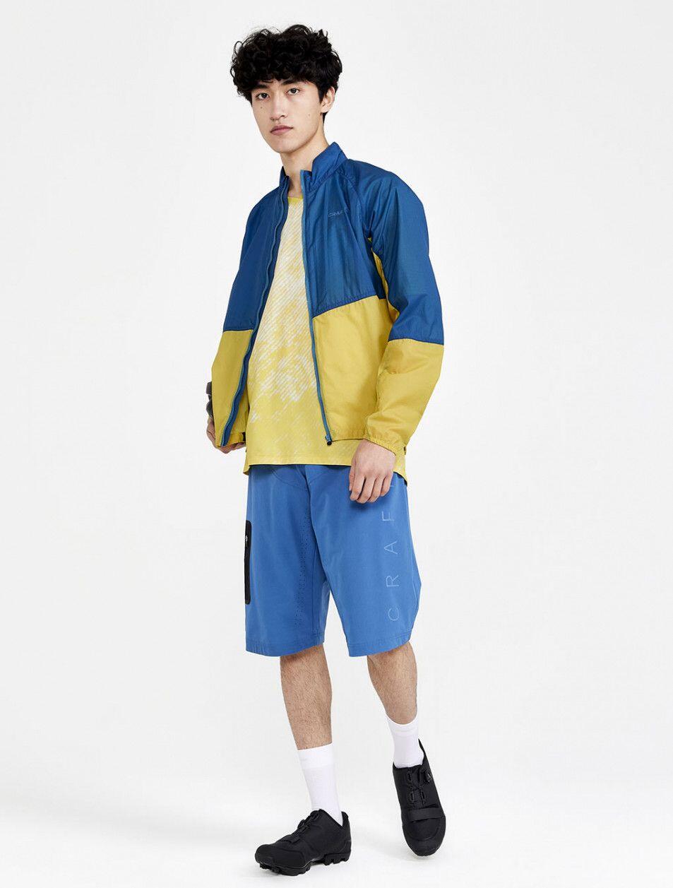 Craft ADV Off-Road Windproof Jacket Blue Yellow 3/4
