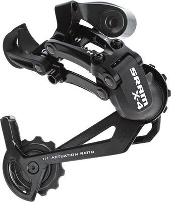 Sram achter derailleur x4 7/8 versnellingen lange kooi zwart