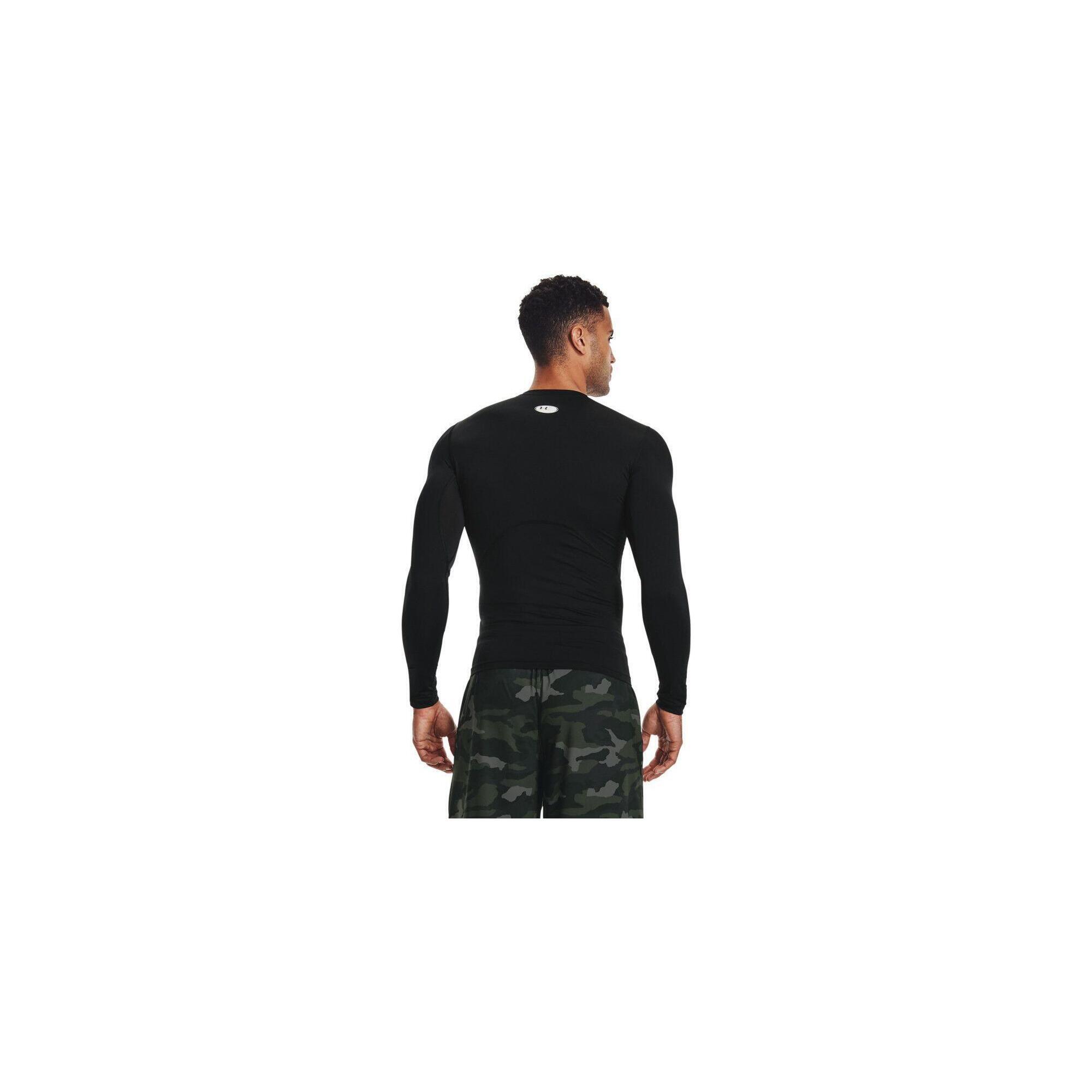 Tricou negru cu mâneci lungi HeatGear® pentru bărbați Under Armour