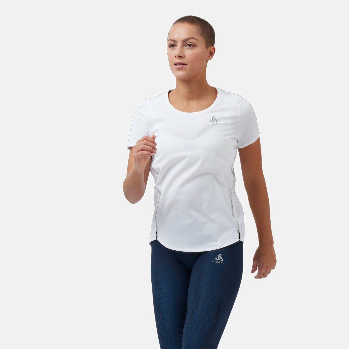 T-Shirt Running Odlo Zeroweight Chill-Tec Blanc Femme 2/7