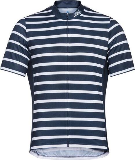 Maillot Manches Courtes Odlo Essential Print Bleu / Blanc