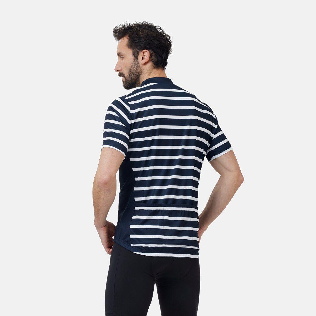 Maillot Manches Courtes Odlo Essential Print Bleu / Blanc 4/4