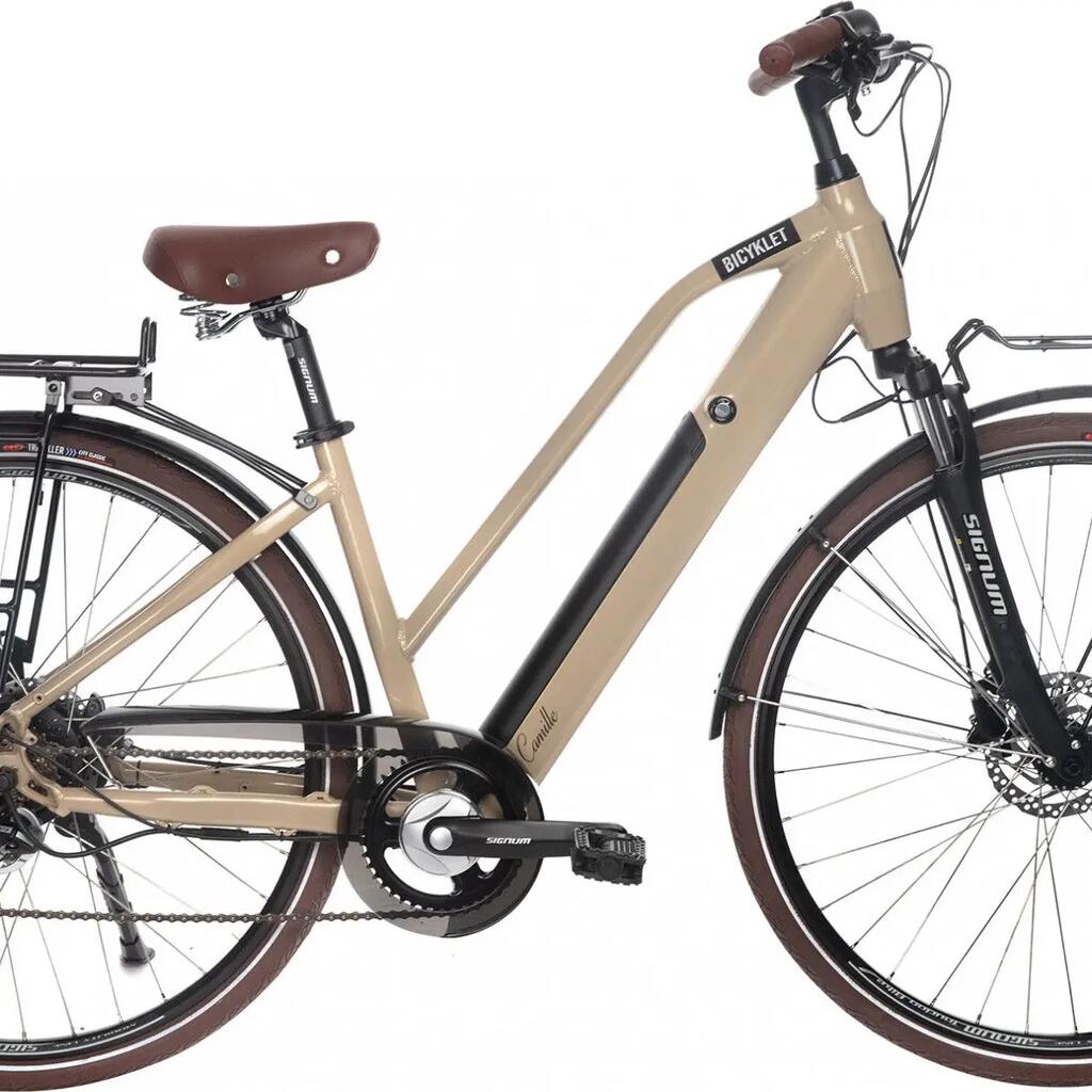 Bicyklet Camille Electric City Bike Shimano Acera/Altus 8S 504 Wh 700 mm Ivory B