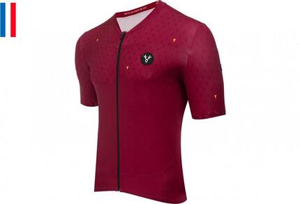 Maillot Manches Courtes LeBram Chaussy Bordeaux Coupe Ajustée
