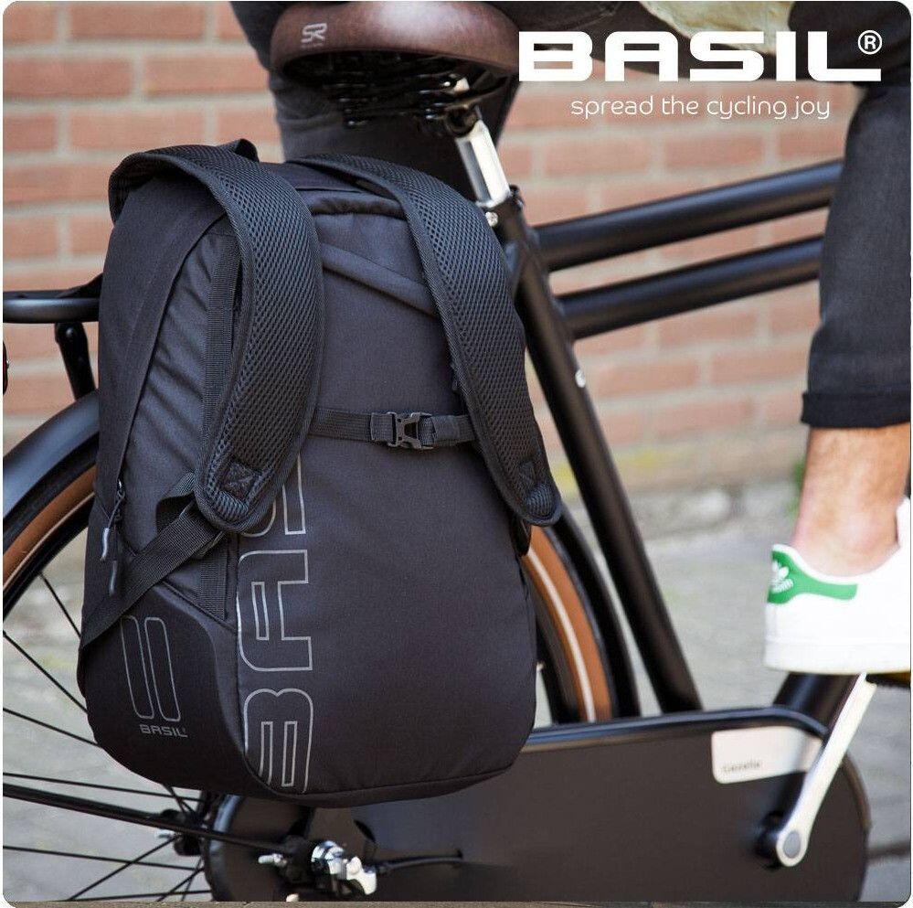 Basil Fahrradrucksack Flex sw, 33x17x52cm, 17ltr, Hook On-System 5/6