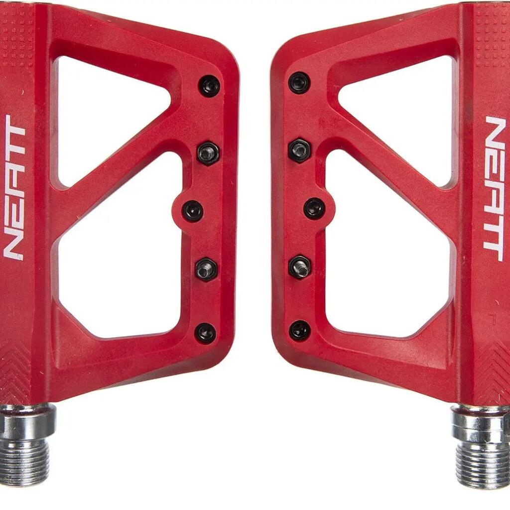 Pair of Neatt Composite 5 Pin Flat Pedals Red