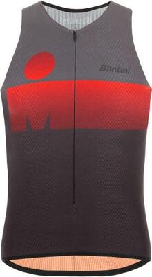 Santini x ironman audax aero mouwloze jersey zwart / rood