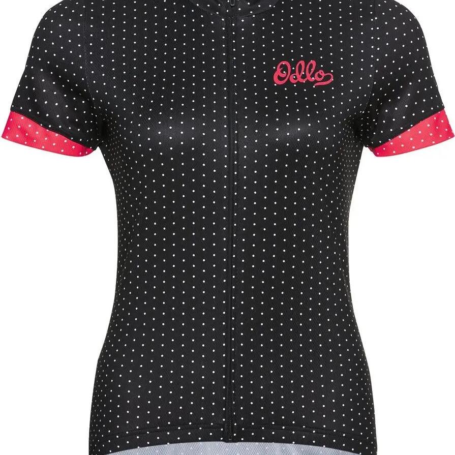 Women's Odlo Essential Print Women's Short Sleeve Jersey Black / Pink