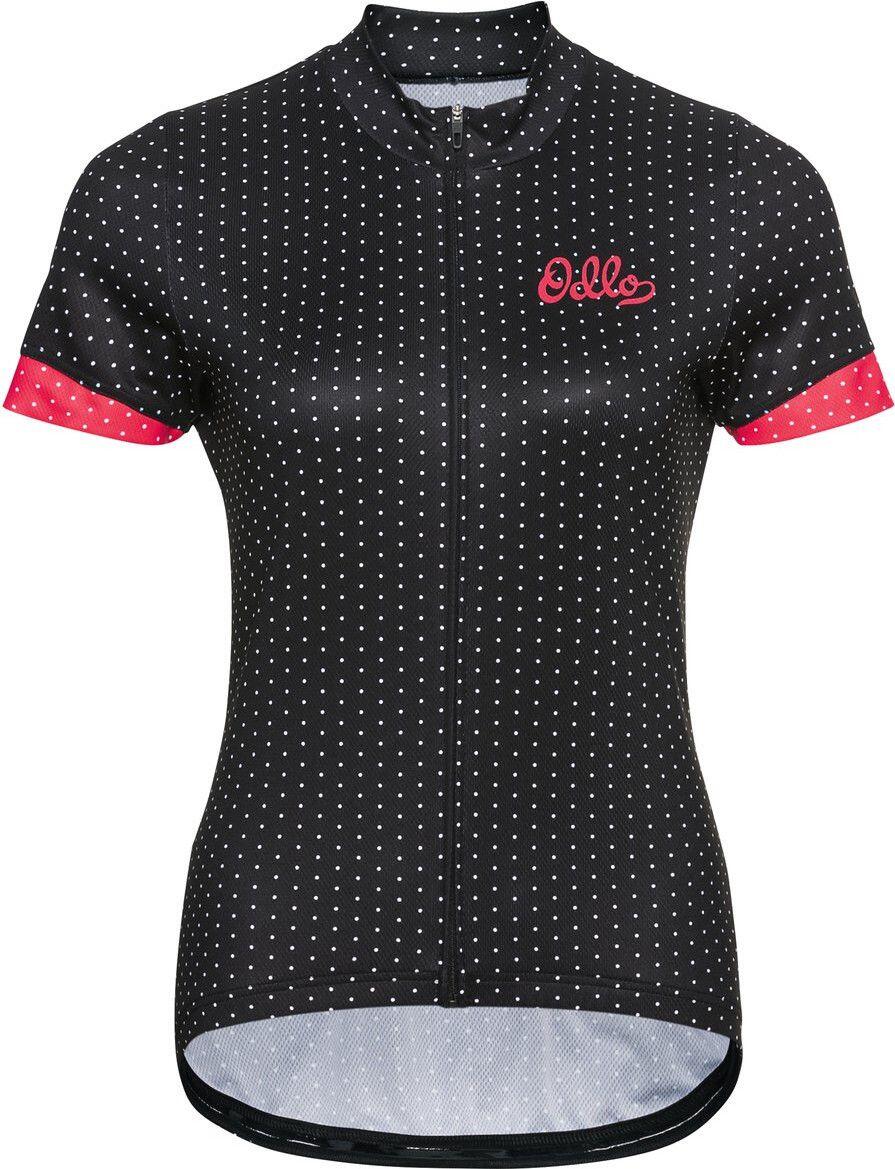Maillot Manches Courtes Femme Odlo Essential Print Noir / Rose 1/6