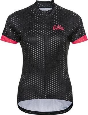 Odlo essential print vrouwen trui met korte mouwen zwart / roze