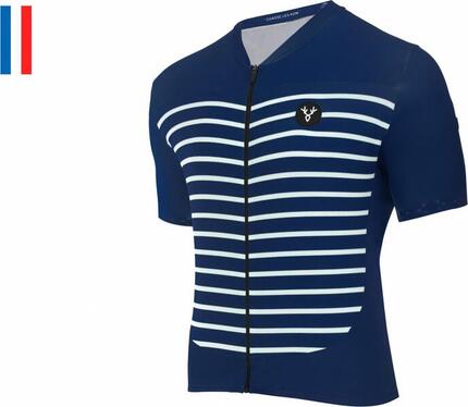 Maillot Manches Courtes LeBram Ventoux Marine Coupe Ajustée