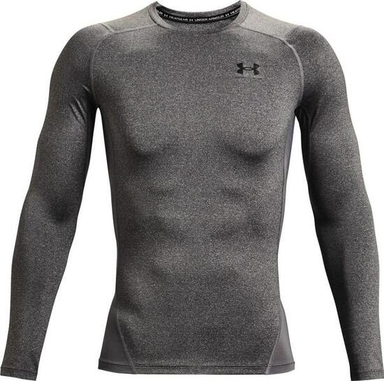 Maglia a compressione a manica lunga grigia Under Armour Heatgear Armour Uomo
