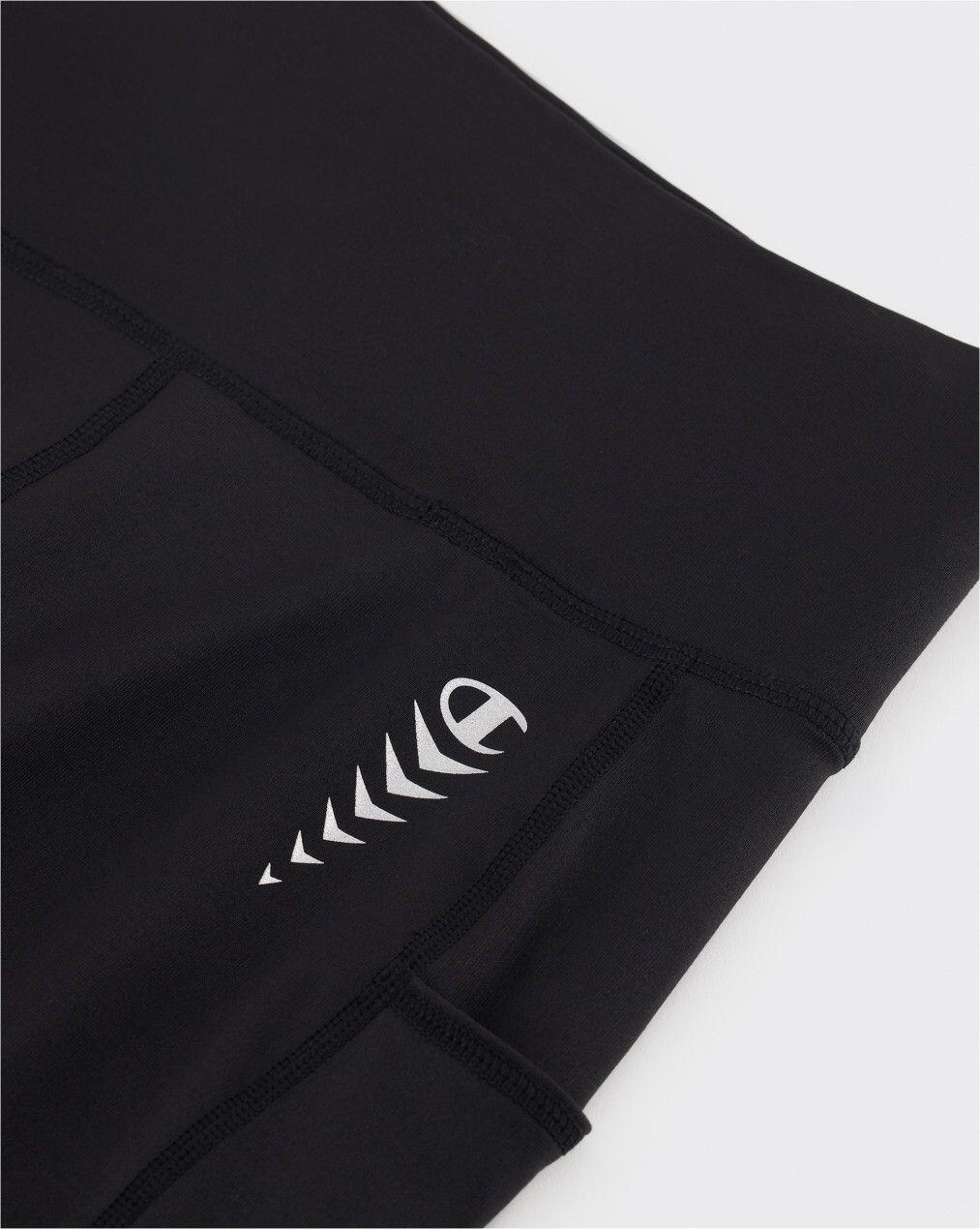 Legging Champion C-Tech preto — cintura alta, 2 bolsos 4/4