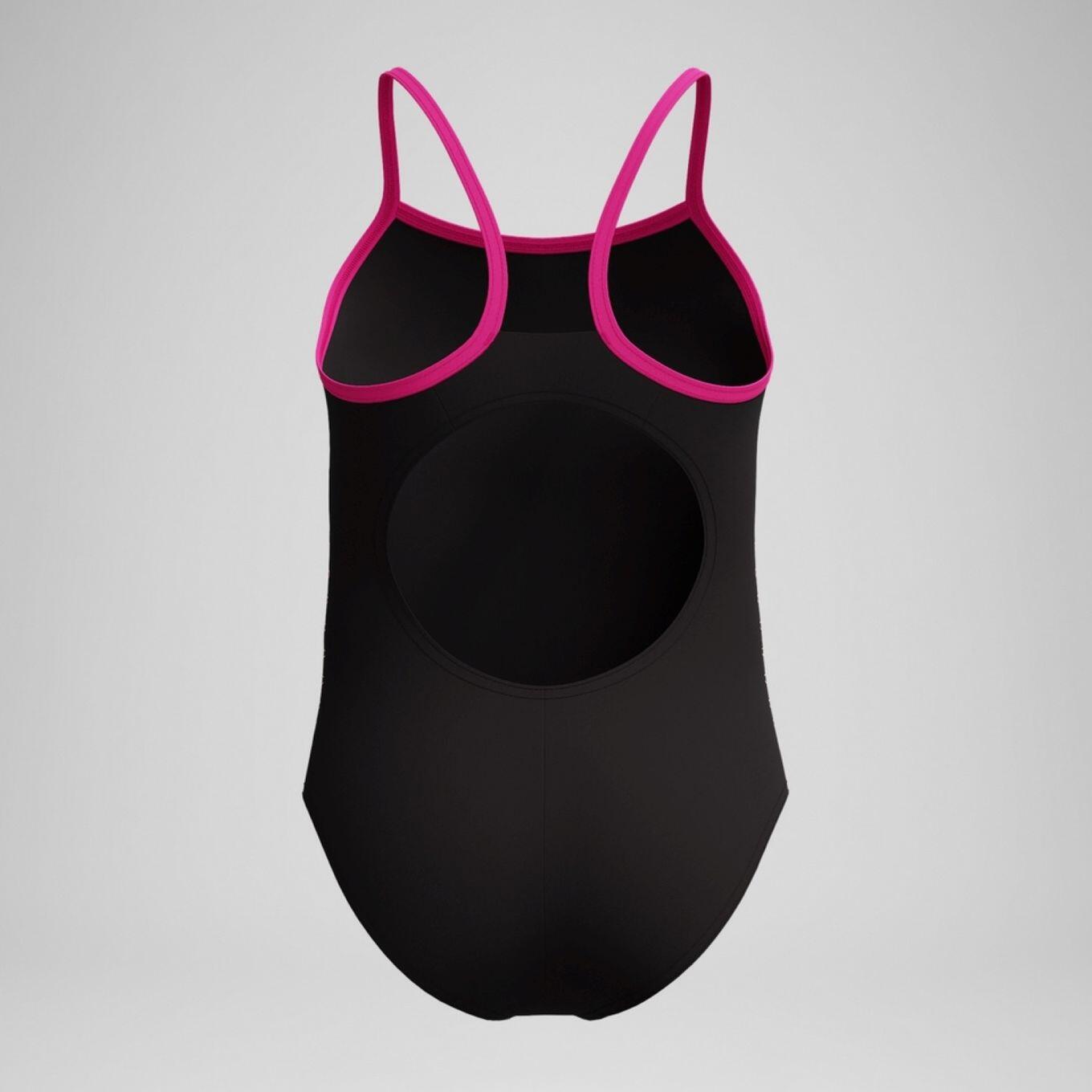 Maillot de bain Speedo Plastisol Placement Noir/Rose Fille 2/5