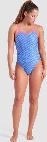 Maillot de bain Arena New Monogram Dos Challenge Bleu/Rose Femme 5/7