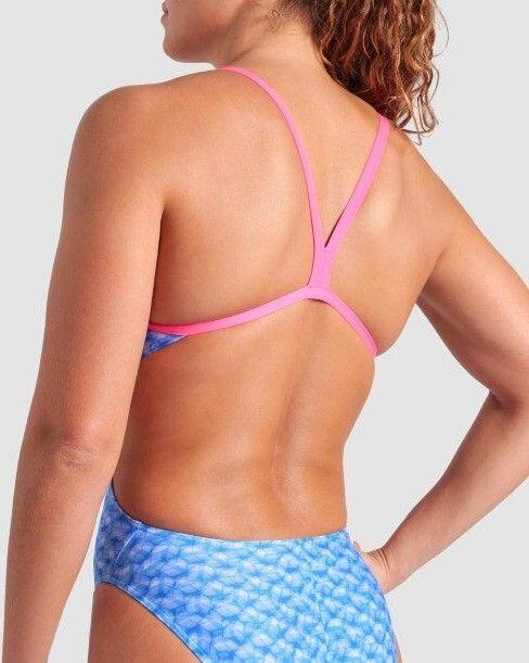 Maillot de bain Arena New Monogram Dos Challenge Bleu/Rose Femme 4/7